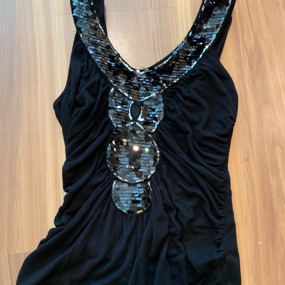 Black top with sequin detail
